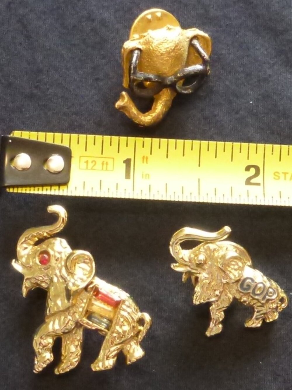 Vintage GOP Elephant Pins - Lot of 3